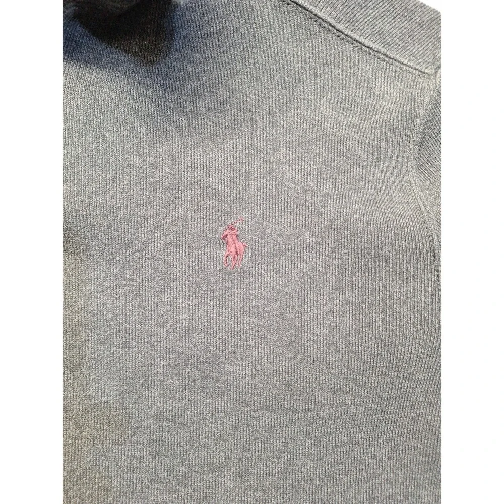 Polo Ralph Lauren Quarter Zip Pullover Sweatshirt Sweater Mens Large Gray Preppy